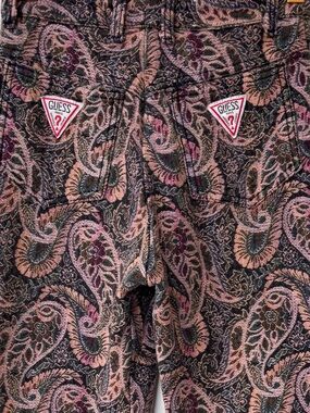 Guess| Vintage 80s Gorgeous Pink & Black Paisley Mom Style Tapestry Jeans Sz 28